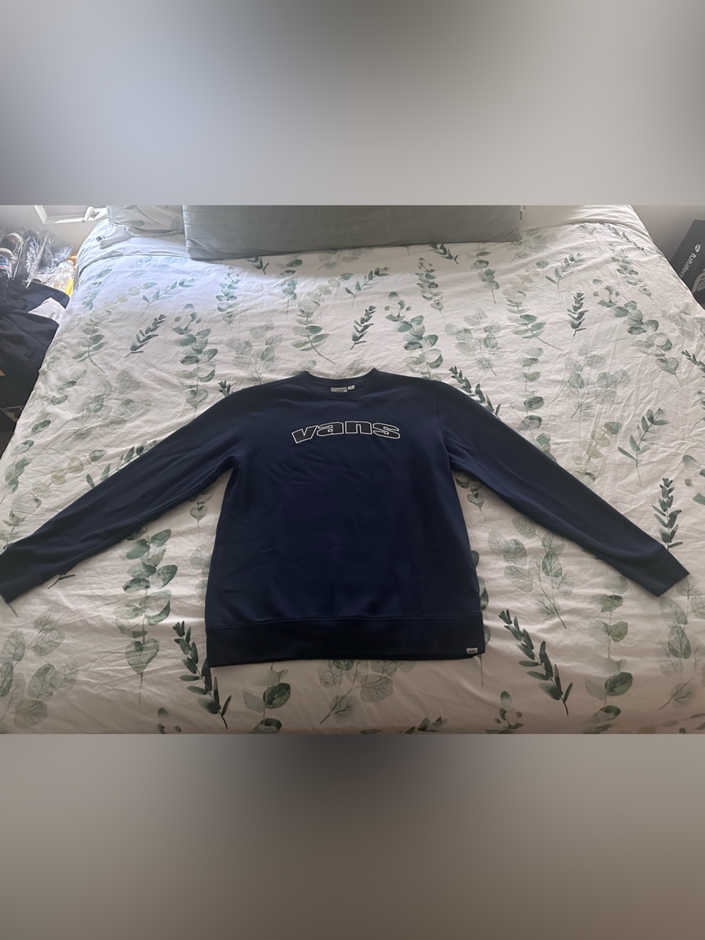 Vans Navy Logo Crewneck Sweatshirt Size M
